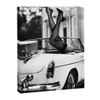 Head over heels stockings and lace high heel female model portrait black and white photograph - photography - photographs Canvas Print Gallery Image 8