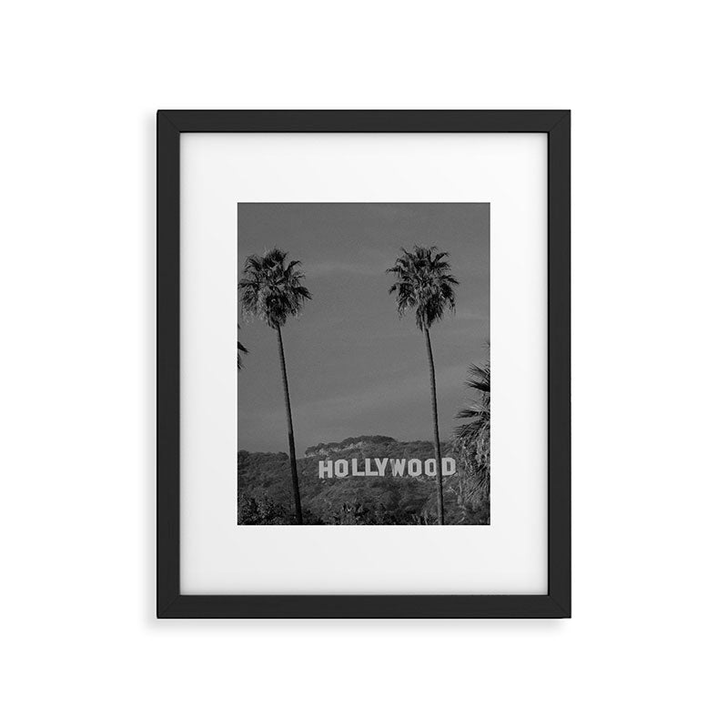 Hollywood Sign, Los Angeles, California black and white photograph / black and white photography Framed Art Print Gallery Image 6