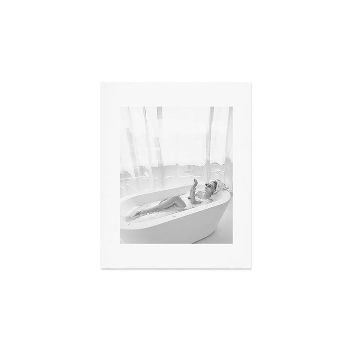 How to live, die, & stay cool in L.A. - Young woman in sunglasses taking a bath black and white photograph - photography - photographs Art Print Gallery Image 1