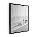 How to live, die, & stay cool in L.A. - Young woman in sunglasses taking a bath black and white photograph - photography - photographs Framed Canvas Print Gallery Image 2