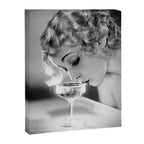 Jazz Age Blond Sipping Champagne black and white photograph / photography Canvas Print Gallery Image 6