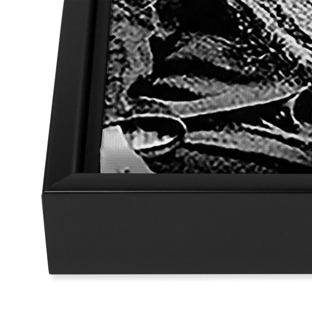 Kitten in the Beard of Old Man black and white photograph Framed Canvas Print Gallery Image 3