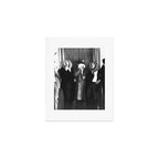 La cosa nostra arrest mug shot Sugar House Gang criminal mob bootleggers hiding faces behind hats black and white photgraph - photgraphy - photographs Art Print Gallery Image 1