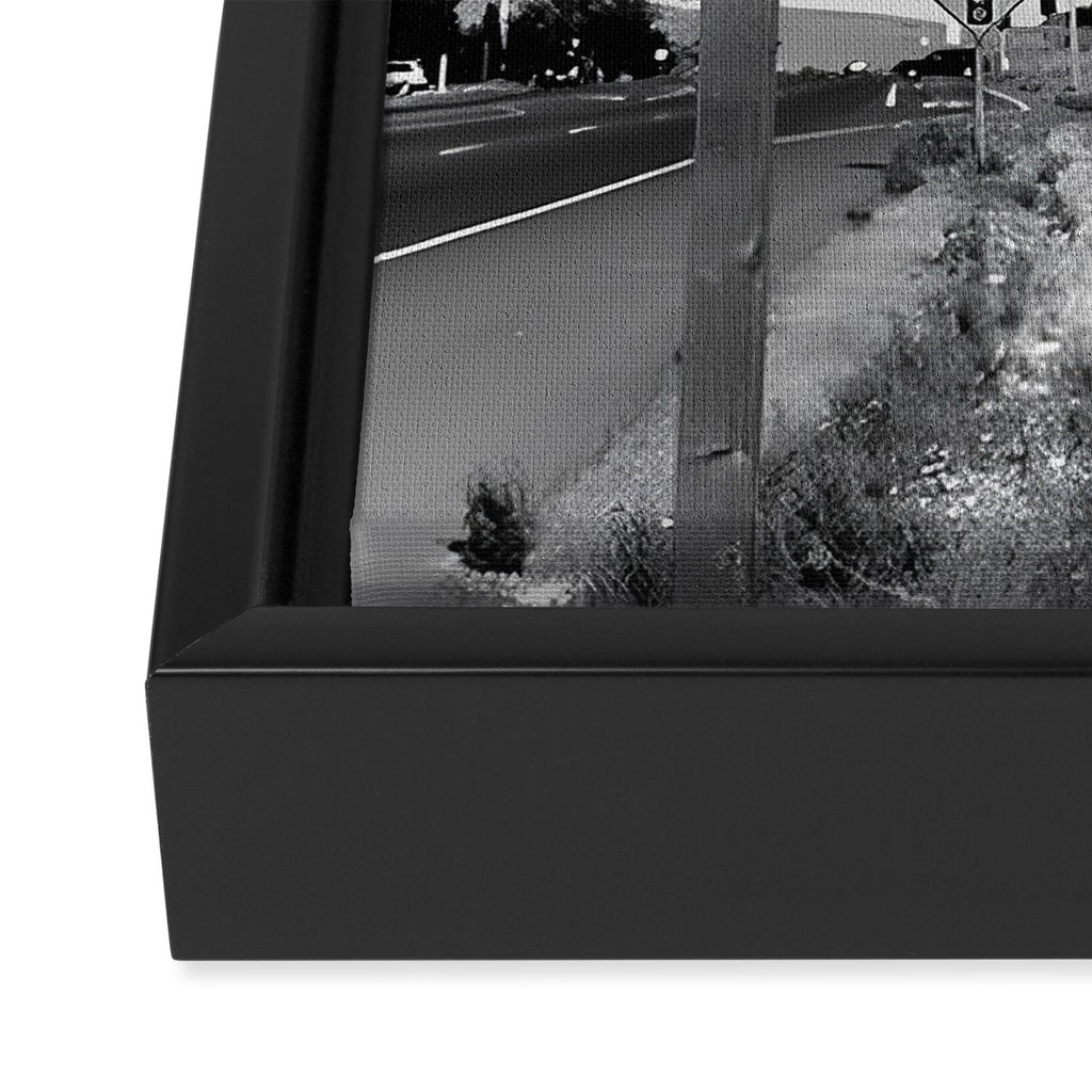 Lost; Very Lost funny roadsign humorous black and white quote photograph - photography - photographs Framed Canvas Print Gallery Image 3