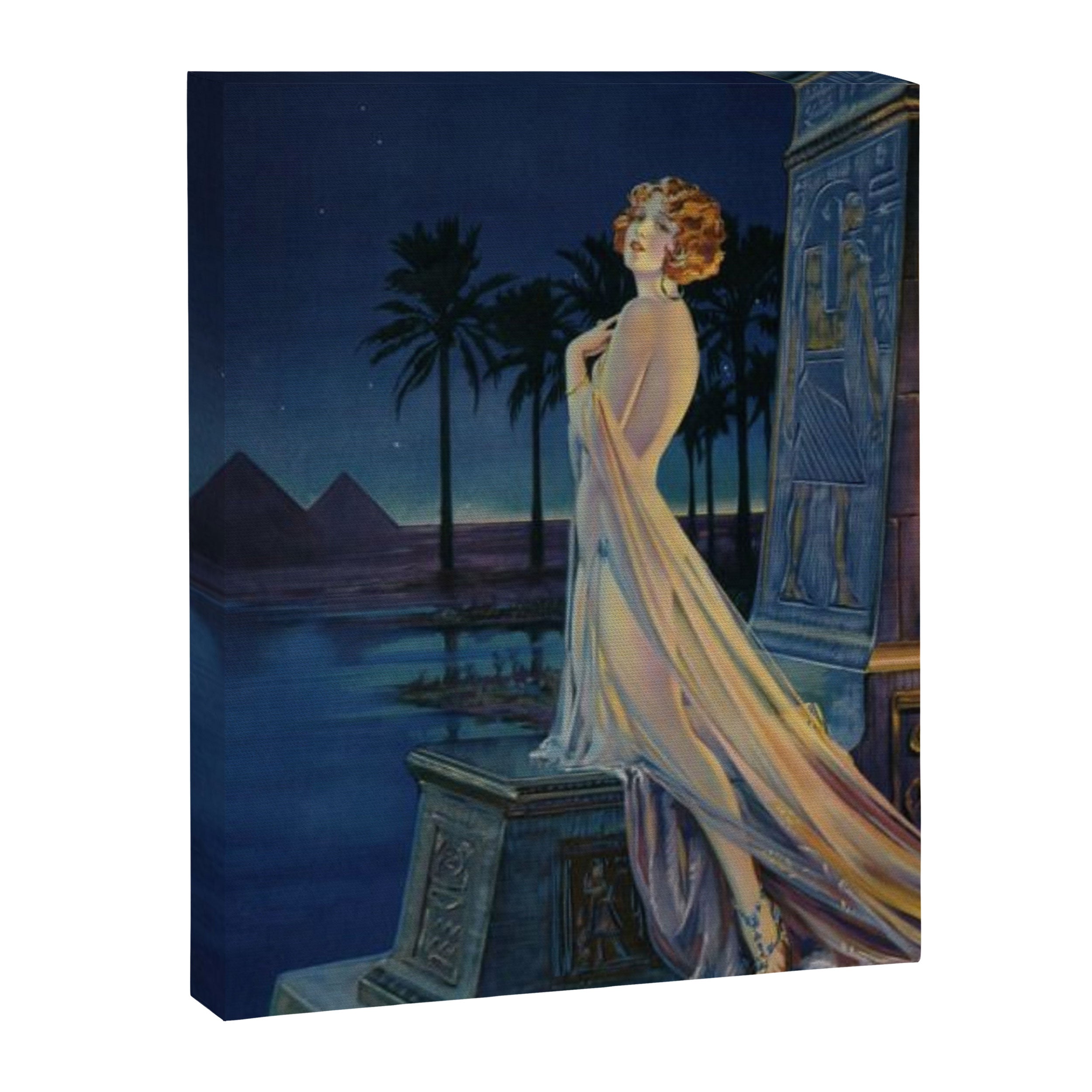 Melody of Ancient Egypt Art Deco romantic female figure by the River Nile painting by Henry Clive Canvas Print Gallery Image 8