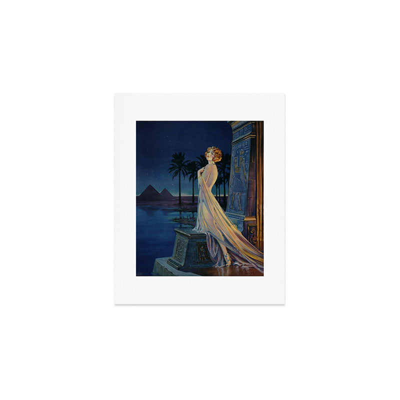 Melody of Ancient Egypt Art Deco romantic female figure by the River Nile painting by Henry Clive Art Print Gallery Image 1