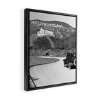 Old Hollywood sign Hollywoodland black and white photograph Framed Canvas Print Gallery Image 2