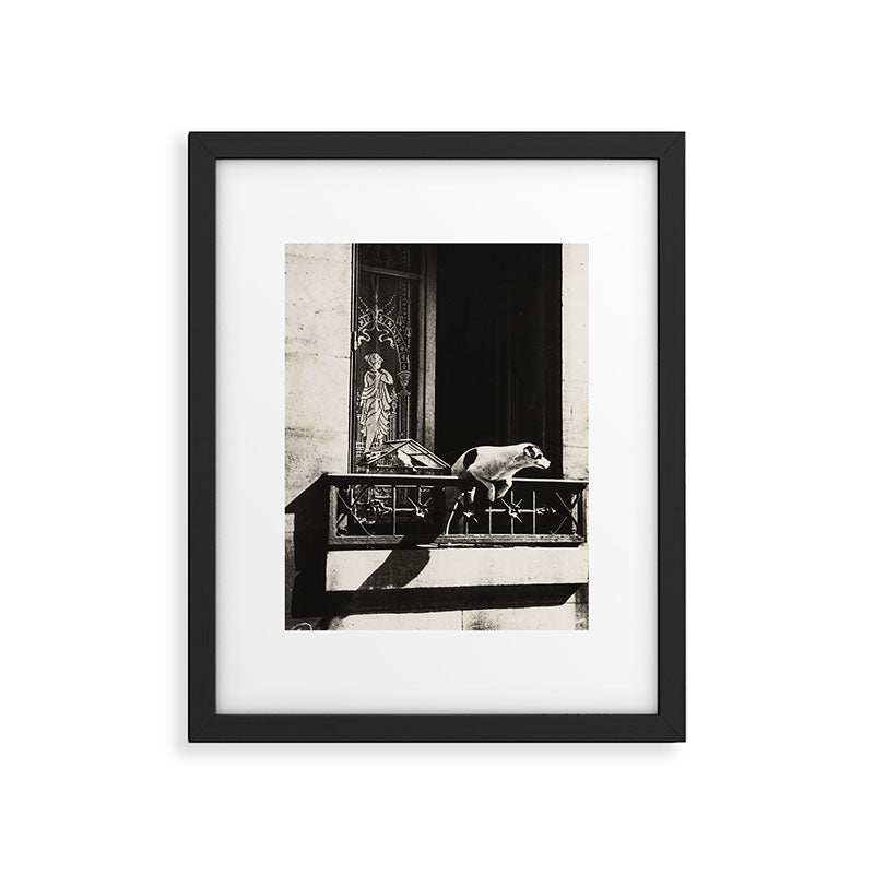 Paris, 1926, Dog out of Window Paris France black and white photograph Framed Art Print Gallery Image 6