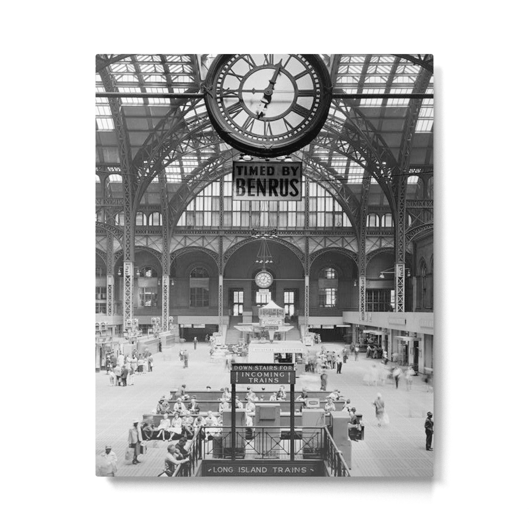 Penn Station 370 Seventh Avenue Train Station Concourse New York black and white photography - photo Metal Print Gallery Image 6