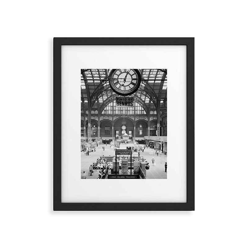 Penn Station 370 Seventh Avenue Train Station Concourse New York black and white photography - photo Framed Art Print Gallery Image 6