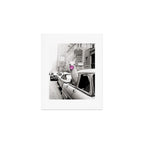 Perfect Pink Bubble Gum Llama taking a New York Taxi black and white photograph Art Print Gallery Image 1