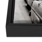 Perfect Pink Bubble Gum Llama taking a New York Taxi black and white photograph Framed Canvas Print Gallery Image 3