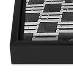 Pieces of You, Stark Modern Architecture and Male Sculpture black and white art photography Framed Canvas Print Gallery Image 3