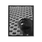 Pieces of You, Stark Modern Architecture and Male Sculpture black and white art photography Framed Canvas Print Gallery Image 6