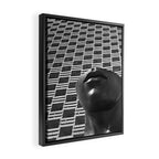 Pieces of You, Stark Modern Architecture and Male Sculpture black and white art photography Framed Canvas Print Gallery Image 2