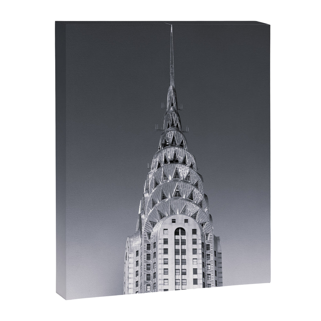 Pinnacle skyscraper sphere, New York, New York architectural black and white photograph Canvas Print Gallery Image 8