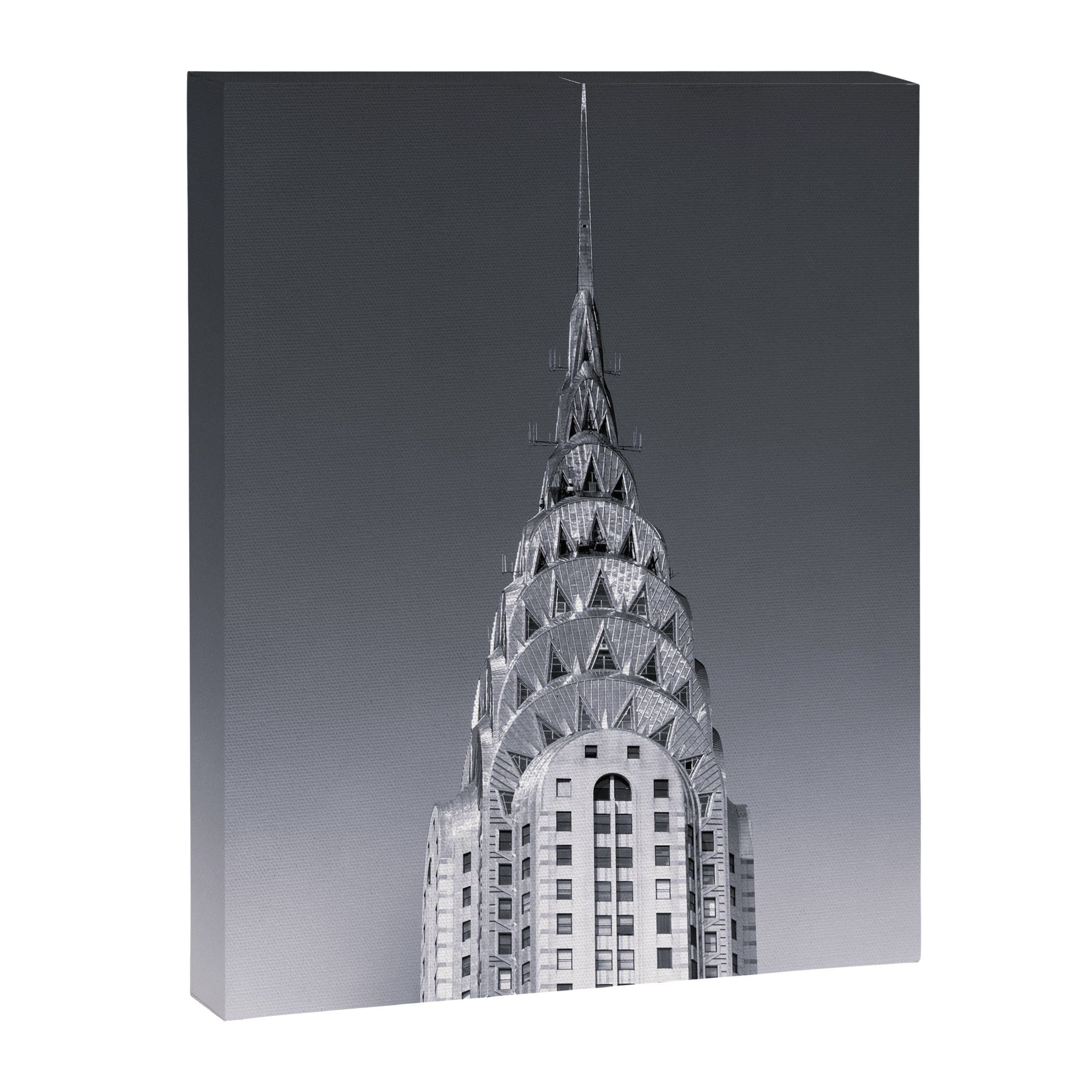 Pinnacle skyscraper sphere, New York, New York architectural black and white photograph Canvas Print Gallery Image 8