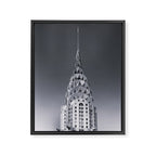 Pinnacle skyscraper sphere, New York, New York architectural black and white photograph Framed Canvas Print Gallery Image 8
