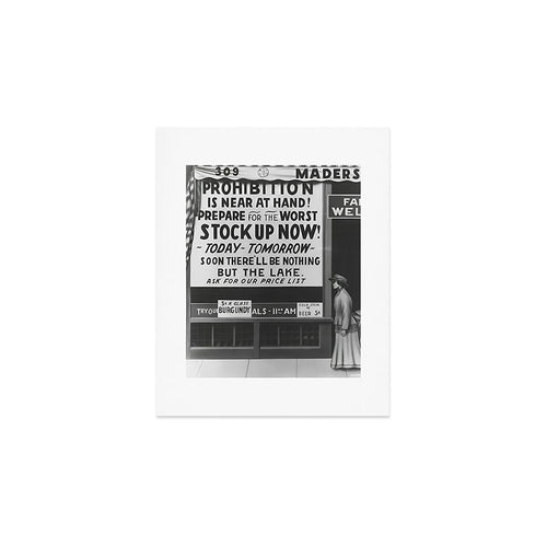 Prohibition Restaurant Advertising Liquor And Beer Warning Customers To Stock Up Now On Liquor And Beer Before Prohibition Goes Into Affect Black And White Illustration Photograph - Photography - Photographs Ad Art Print Gallery Image 1