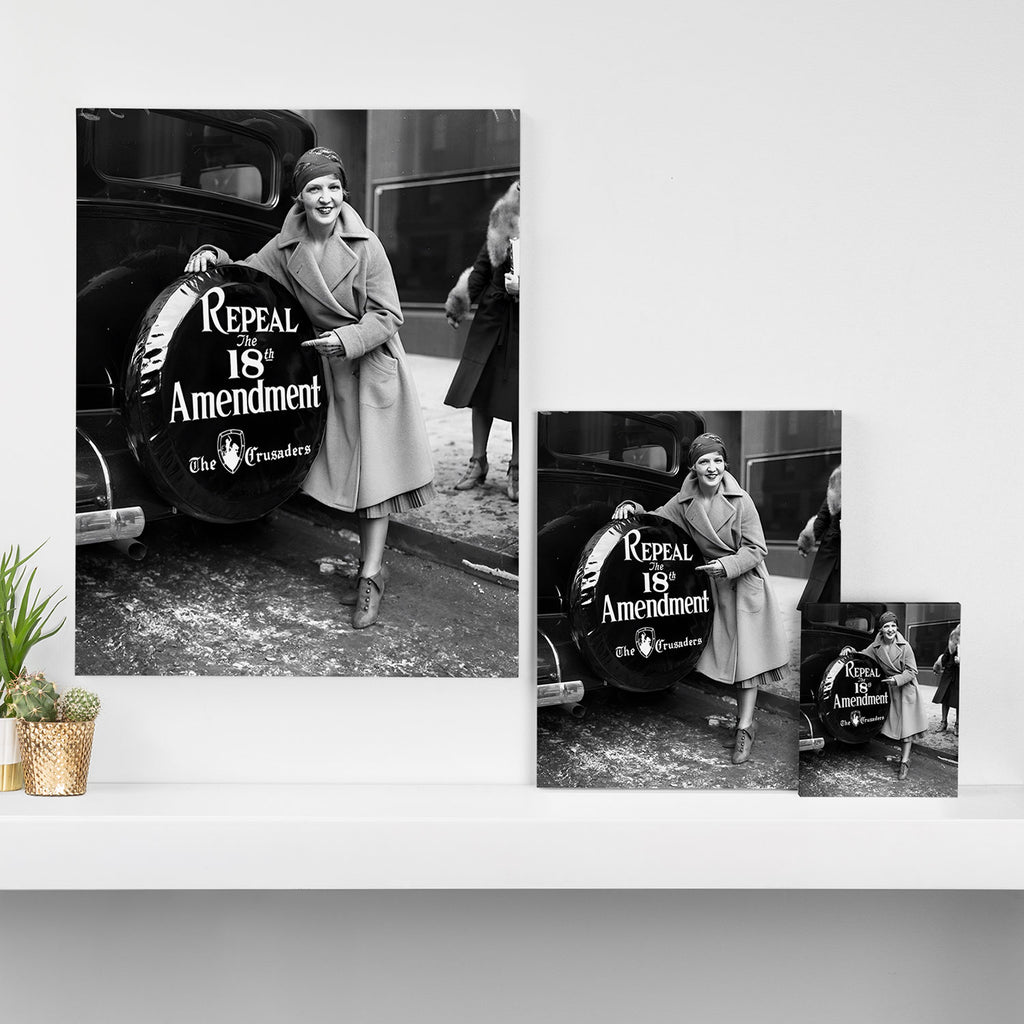 Roaring twenties repeal alcoholic prohibition volstad 18th amendment act flapper protest black and white vintage photograph - photography - photographs Canvas Print Gallery Image 3