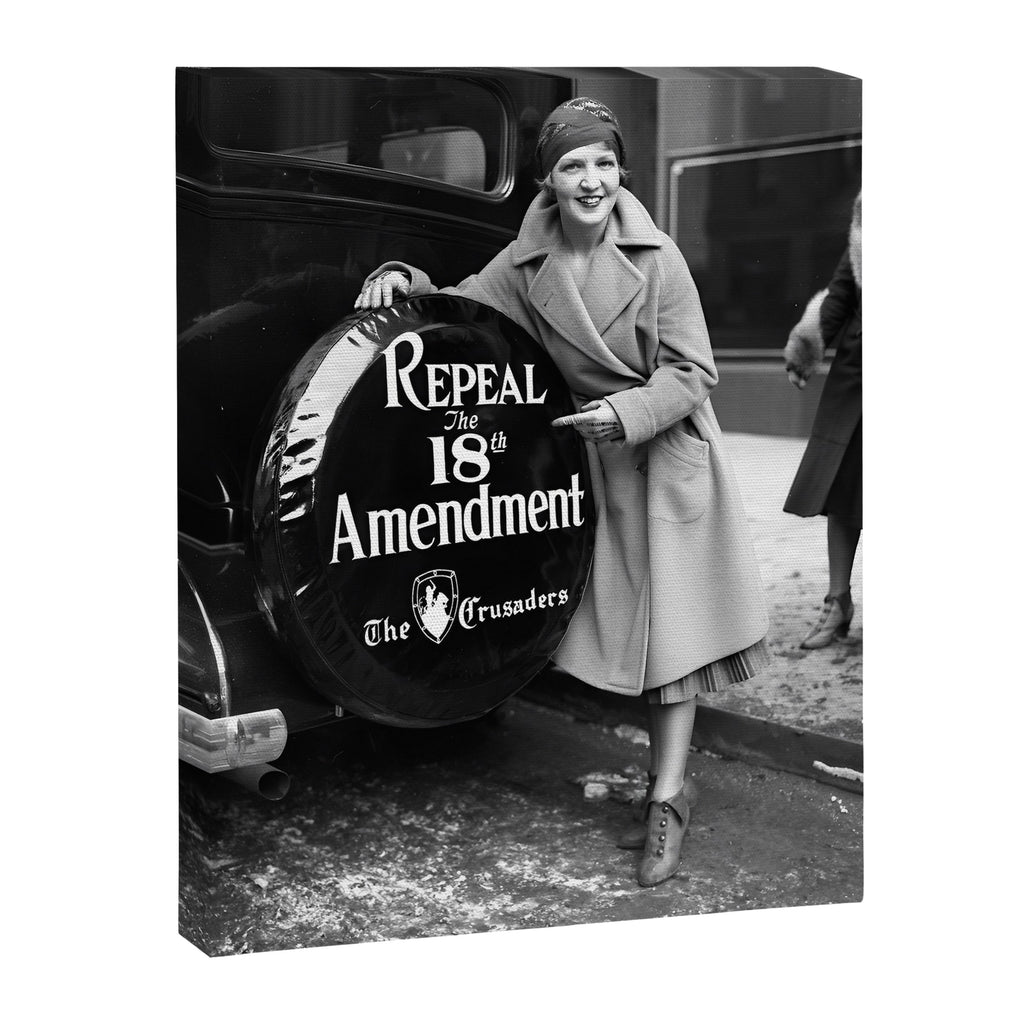 Roaring twenties repeal alcoholic prohibition volstad 18th amendment act flapper protest black and white vintage photograph - photography - photographs Canvas Print Gallery Image 8