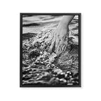 Running hand through the water, under the blue again black and white photograph / art photography Framed Canvas Print Gallery Image 6
