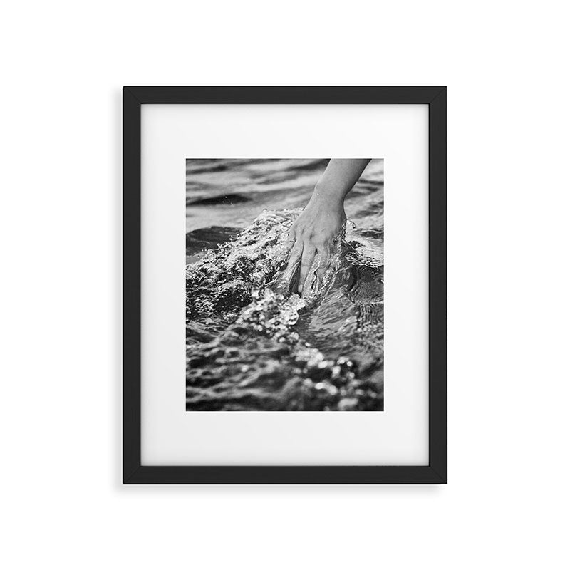 Running hand through the water, under the blue again black and white photograph / art photography Framed Art Print Gallery Image 5