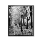 Sacre Coeur, Montmartre, Paris, France Stairs black and white photograph / black and white photography Framed Canvas Print Gallery Image 8