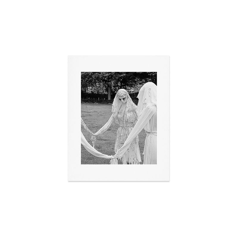 Salem witches, seance gathering of the witch black and white photograph Art Print Gallery Image 1