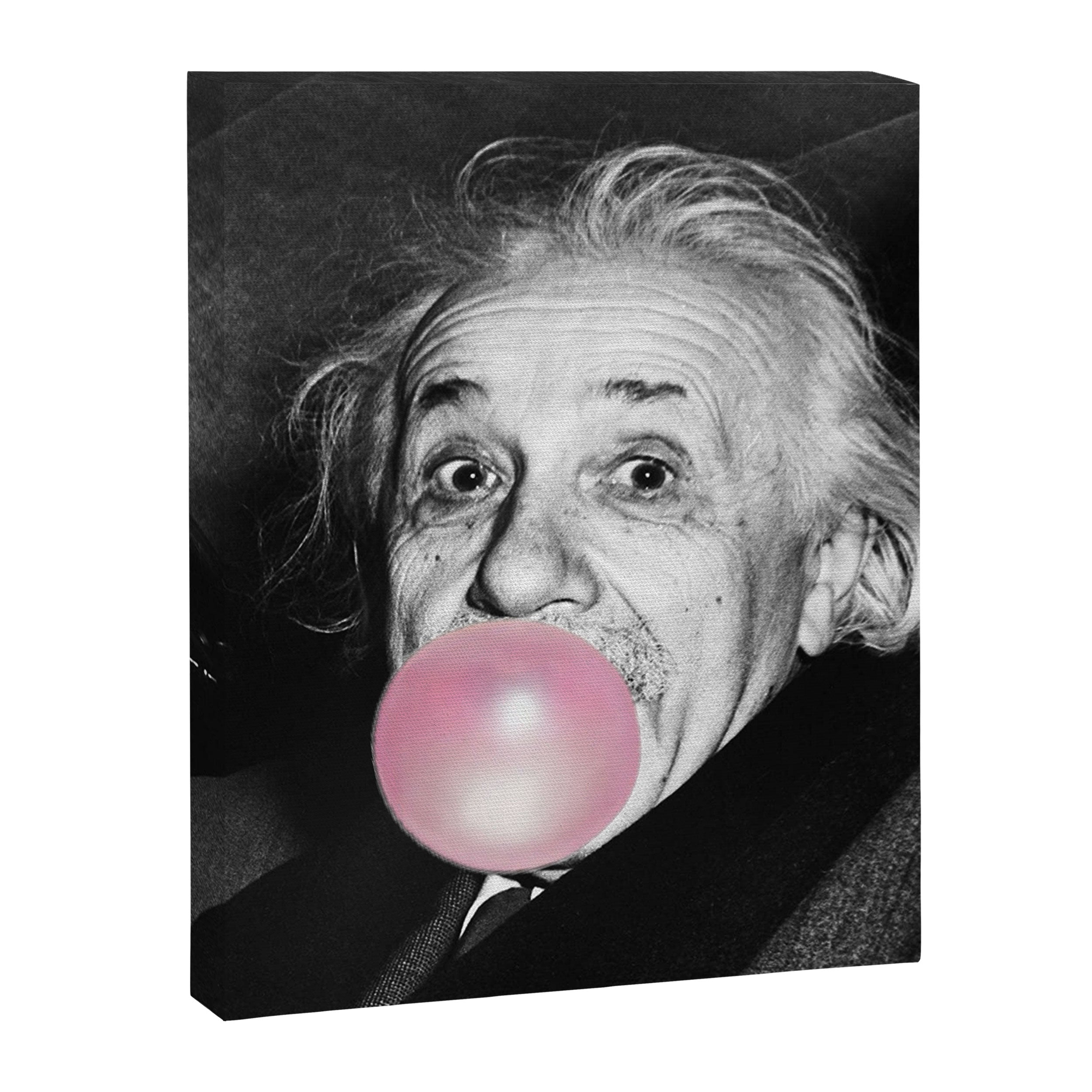 Satirical Bubble Gum Albert Einstein humour photography photograph blowing bubble gum bubble poster Canvas Print Gallery Image 8