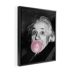 Satirical Bubble Gum Albert Einstein humour photography photograph blowing bubble gum bubble poster Framed Canvas Print Gallery Image 2