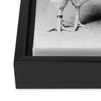 Smoking Boy with Chicken black and white photograph - photography - photographs Framed Canvas Print Gallery Image 3