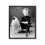 Smoking Boy with Chicken black and white photograph - photography - photographs Framed Canvas Print Gallery Image 8
