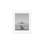 Steady As She Goes IV; aircraft coming in for an island landing black and white photography photographs photograph Art Print Gallery Image 1