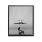 Steady As She Goes IV; aircraft coming in for an island landing black and white photography photographs photograph Framed Canvas Print Gallery Image 6