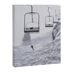 All the Lifts at Aspen Are Chairlifts. This One Is Going Up 11,800 Feet on Aspen Highlands Mountain, Highest Ski Area at Aspen, Colorado black and white photograph Canvas Print Gallery Image 6