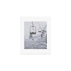 All the Lifts at Aspen Are Chairlifts. This One Is Going Up 11,800 Feet on Aspen Highlands Mountain, Highest Ski Area at Aspen, Colorado black and white photograph Art Print Gallery Image 1