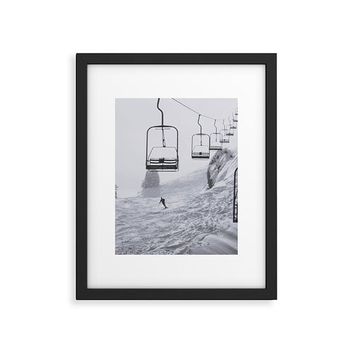 All The Lifts At Aspen Are Chairlifts. This One Is Going Up 11,800 Feet On Aspen Highlands Mountain, Highest Ski Area At Aspen, Colorado Black And White Photograph Framed Art Print Gallery Image 4