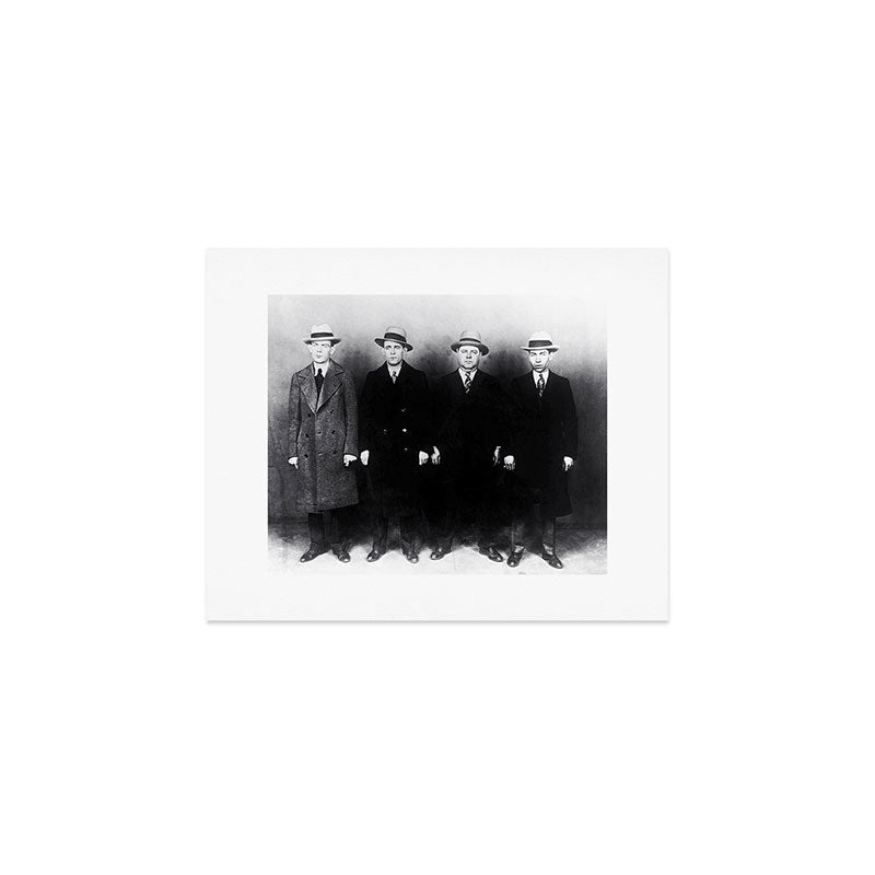The Syndicate - 'Lucky' Luciano & New York gangsters Ed Diamond, Jack Diamond, & Fatty Walsh black and white photography / photographs Art Print Gallery Image 1