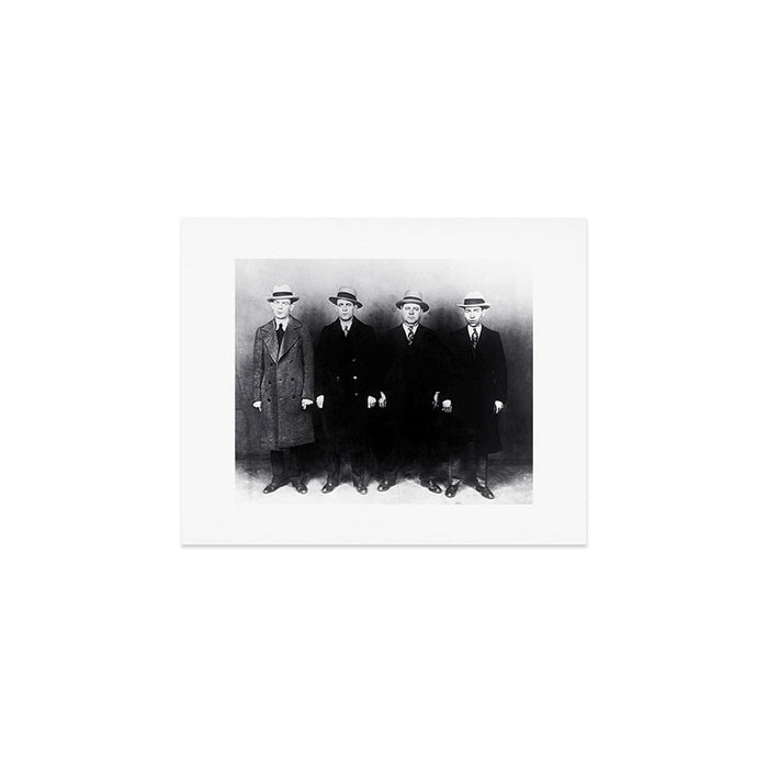 The Syndicate - 'Lucky' Luciano & New York gangsters Ed Diamond, Jack Diamond, & Fatty Walsh black and white photography / photographs Art Print Gallery Image 1