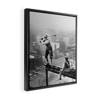 Tough Par Four - Golf Game at 1000 feet black and white photograph Framed Canvas Print Gallery Image 2