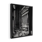 Wall Street, Stock Exchange, New York, New York black and white photograph Framed Canvas Print Gallery Image 2
