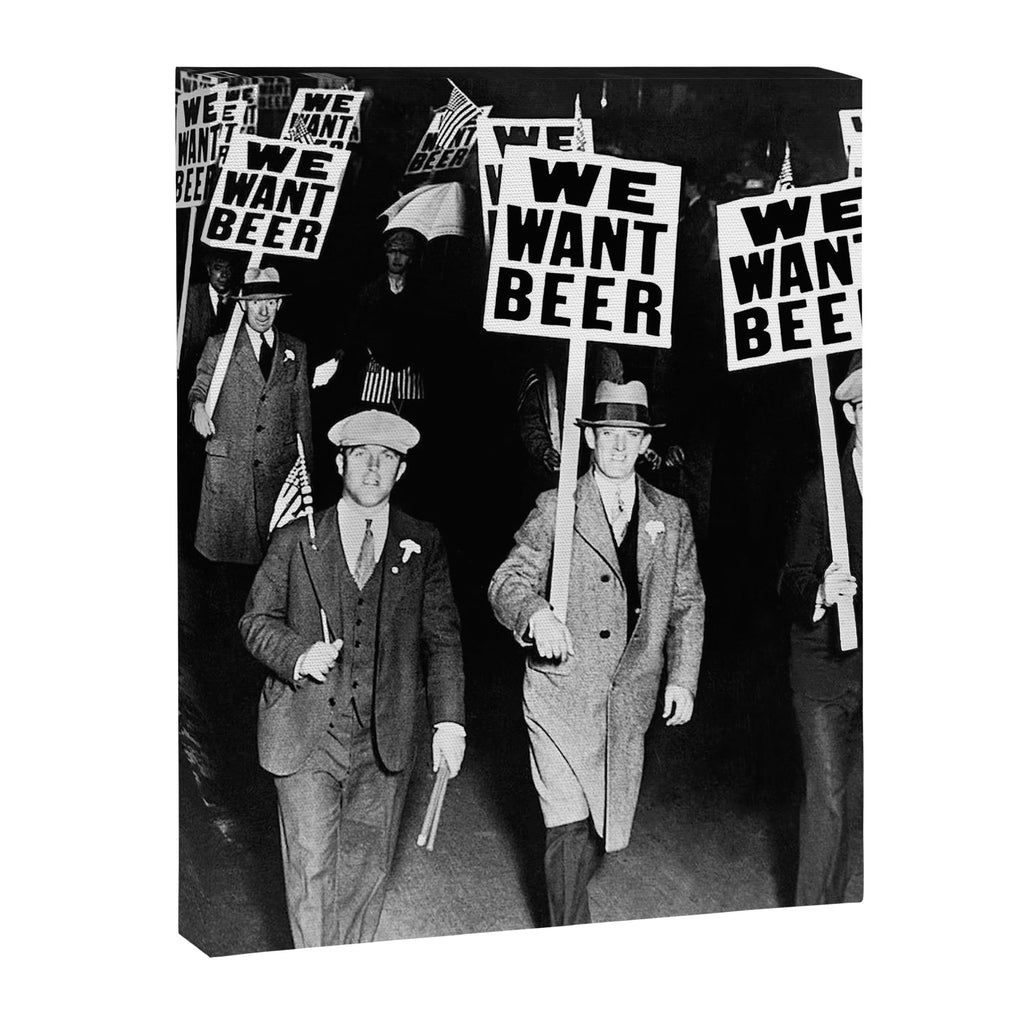 We Want Beer! Protesting Against Prohibition black and white photography - photographs Canvas Print Gallery Image 8