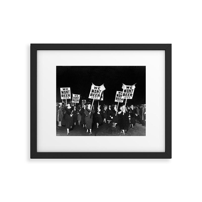 We Want Beer Too! Women Protesting Against Prohibition black and white photography - photographs Framed Art Print Gallery Image 6