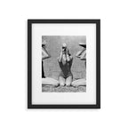 What the girls drink when the guys aren't looking - three girlfriends drinking at the beach black and white photograph Framed Art Print Gallery Image 5