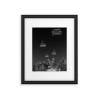 Winter ski slope chair lift amid frozen rime and ice of mountain woods beautiful landscape black and white photograph - photography - photographs Framed Art Print Gallery Image 5