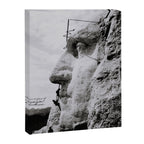 Workmen on face of George Washington, Mount Rushmore, South Dakota black and white photograph Canvas Print Gallery Image 6