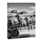 WWII Flying Fortress aviation bomber airplane flight portrait black and white photograph - photography - photographs Canvas Print Gallery Image 6