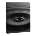 Zen water droplet in pool of water black and white inspirational photograph art print Canvas Print Gallery Image 6
