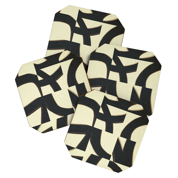 Abstract black pattern Coaster Gallery Image 1